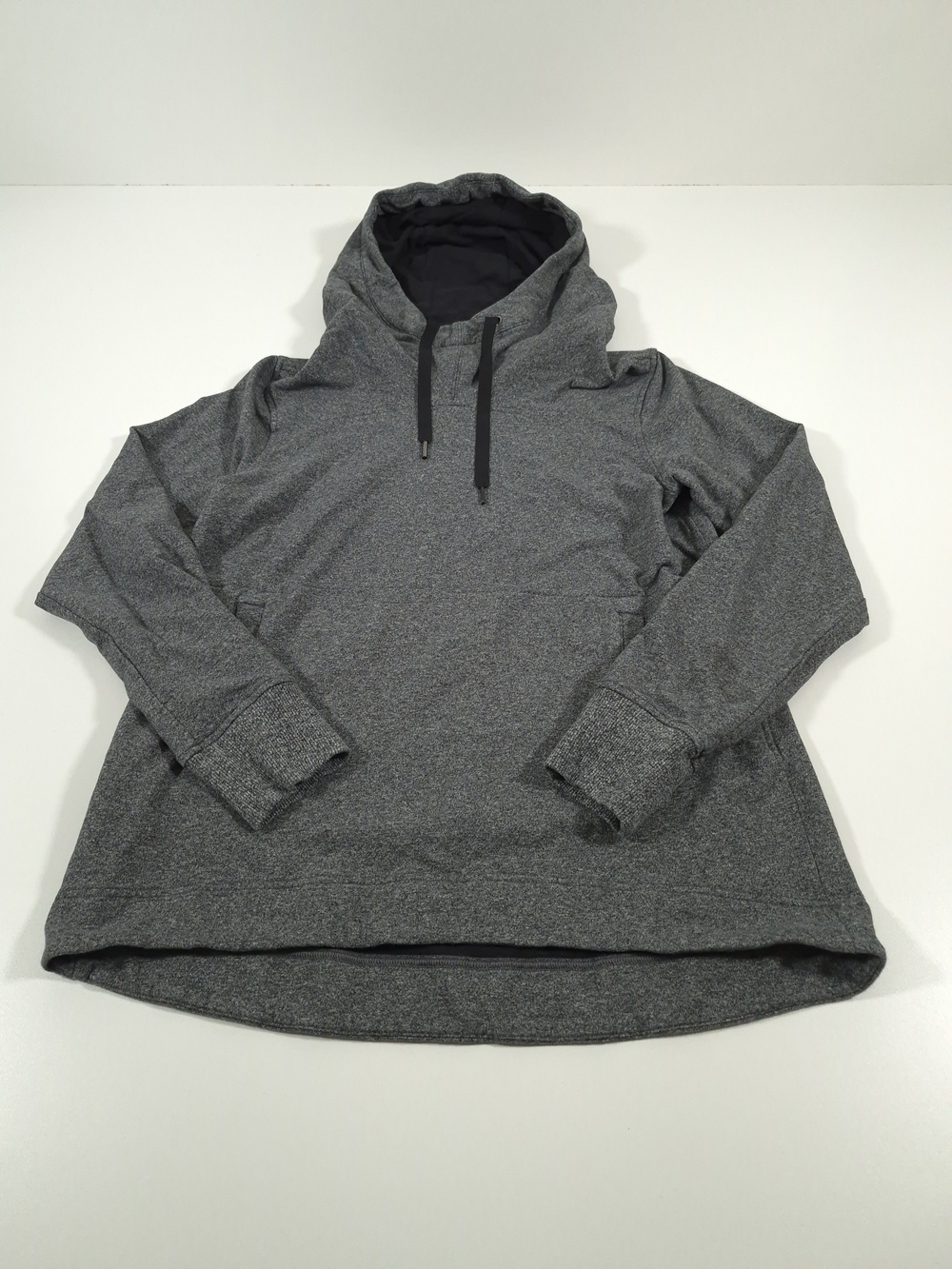 Lululemon Hoodie Womens 8 Gray Knit Pullover High Low Hem Kangaroo Pocket